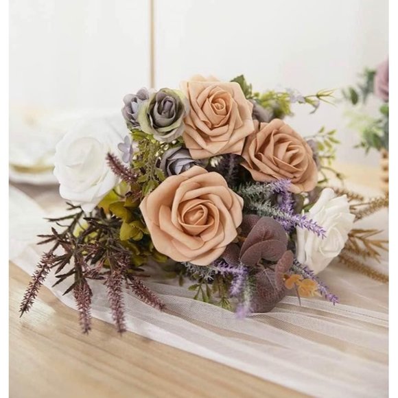 30 count | Dusty Light Brown Roses Flowers Wedding Floral Decor - New - Picture 4 of 6